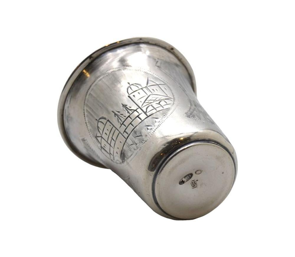 XIX secolo Calice e coppa da shot in argento russo e polacco, 1885-1910 ca. in vendita
