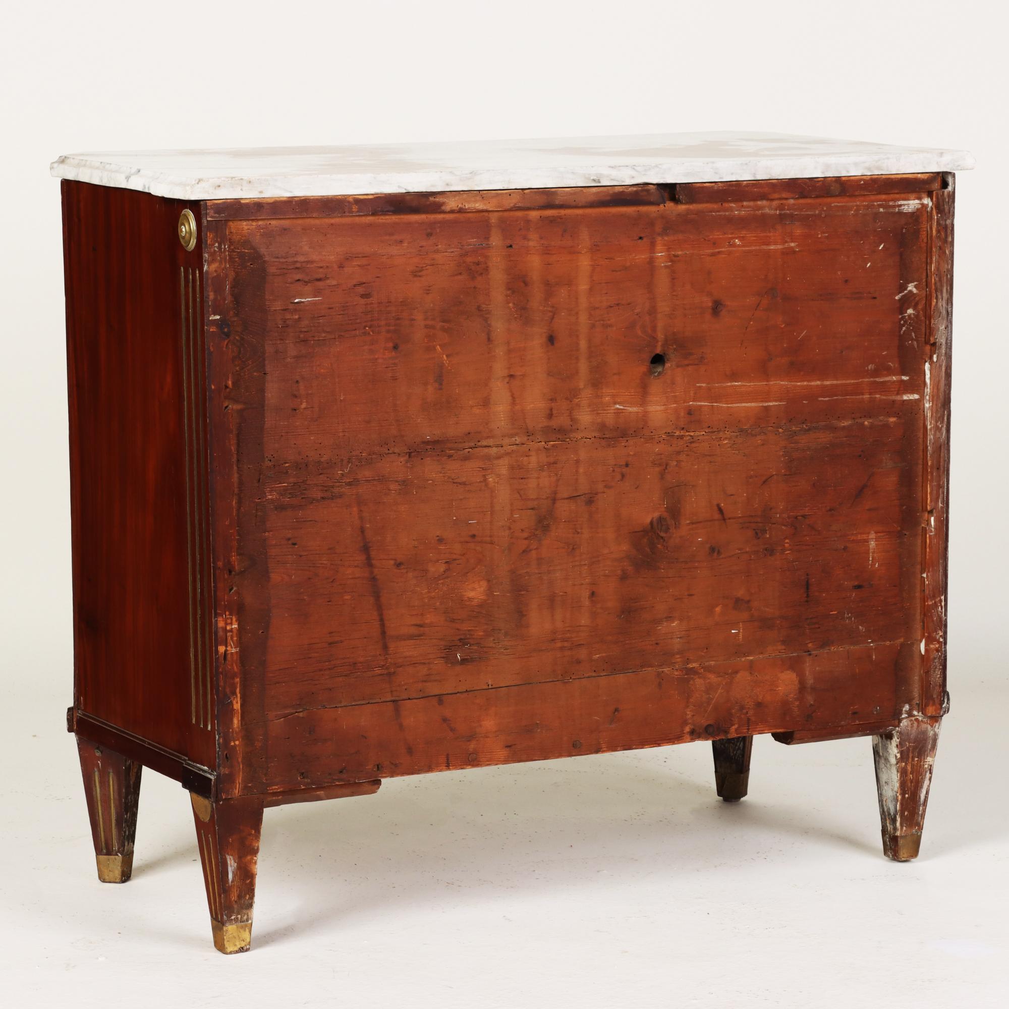19th Century Russian Neoclassical Brass Mounted Mahogany Commode, Early Nineteenth Century