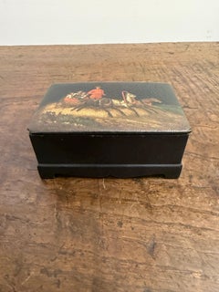 A Russian Papier Mache Troika Box, 19th Century