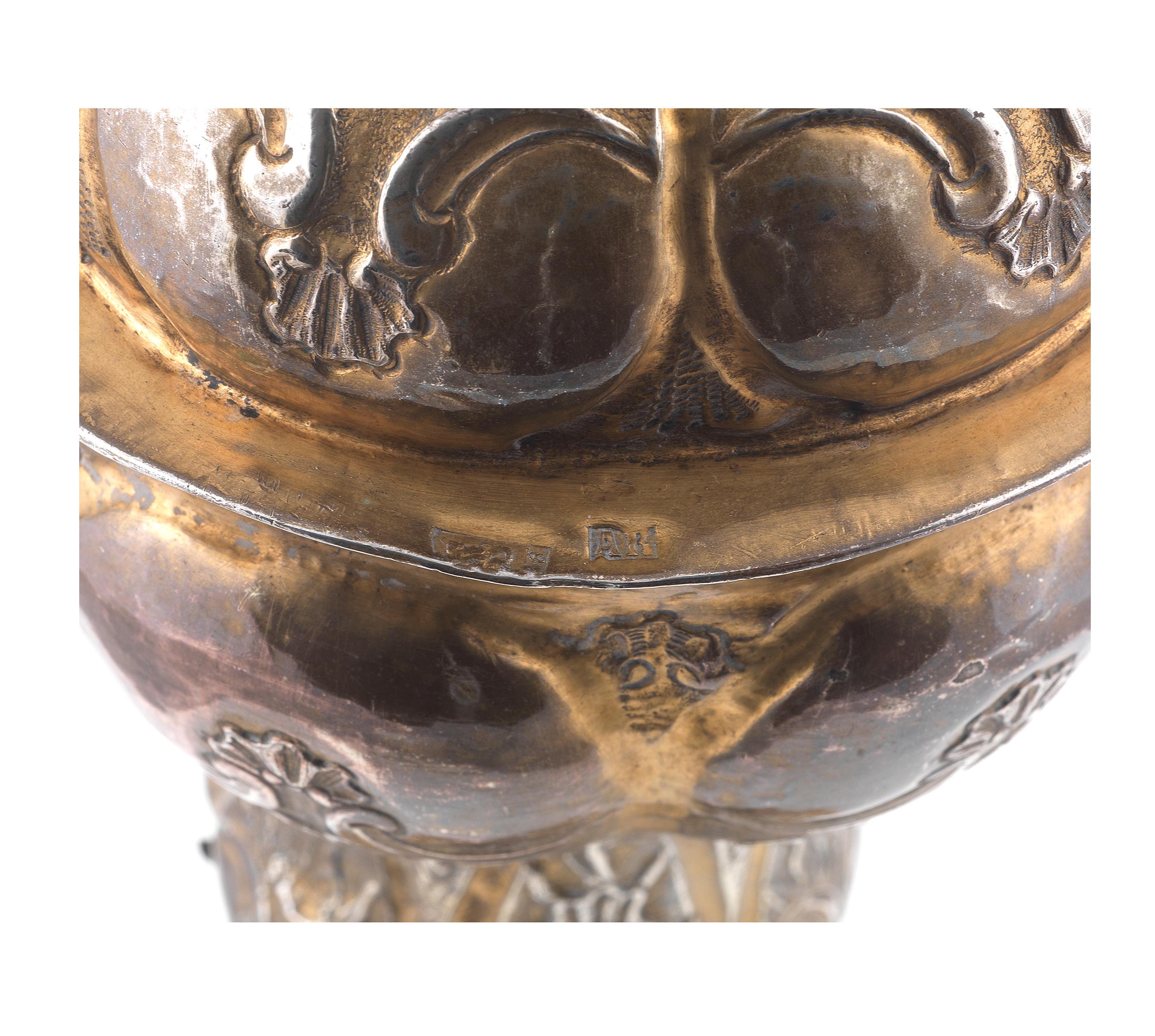 Carved A Russian Parcel-Gilt Cup And Cover For Sale