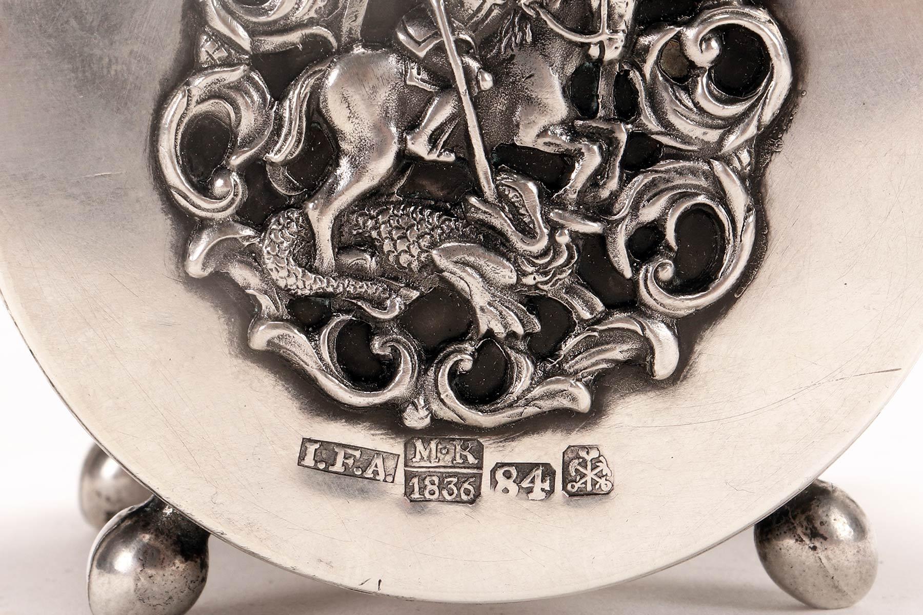 A Russian silver inkwell, jeweler: Johann Fredrik Akerblom, St. Petersburg 1836. For Sale 7