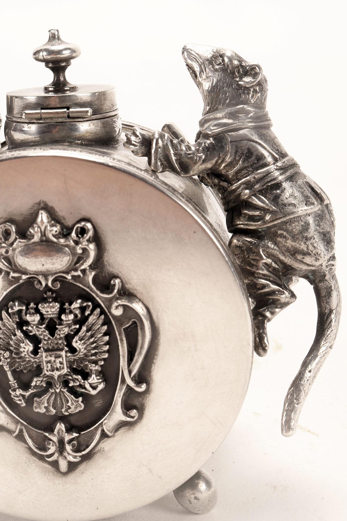 A Russian silver inkwell, jeweler: Johann Fredrik Akerblom, St. Petersburg 1836. For Sale 3
