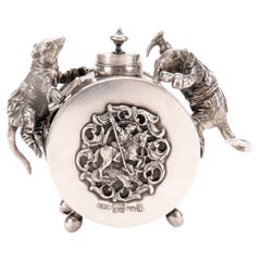Vintage A Russian silver inkwell, jeweler: Johann Fredrik Akerblom, St. Petersburg 1836.