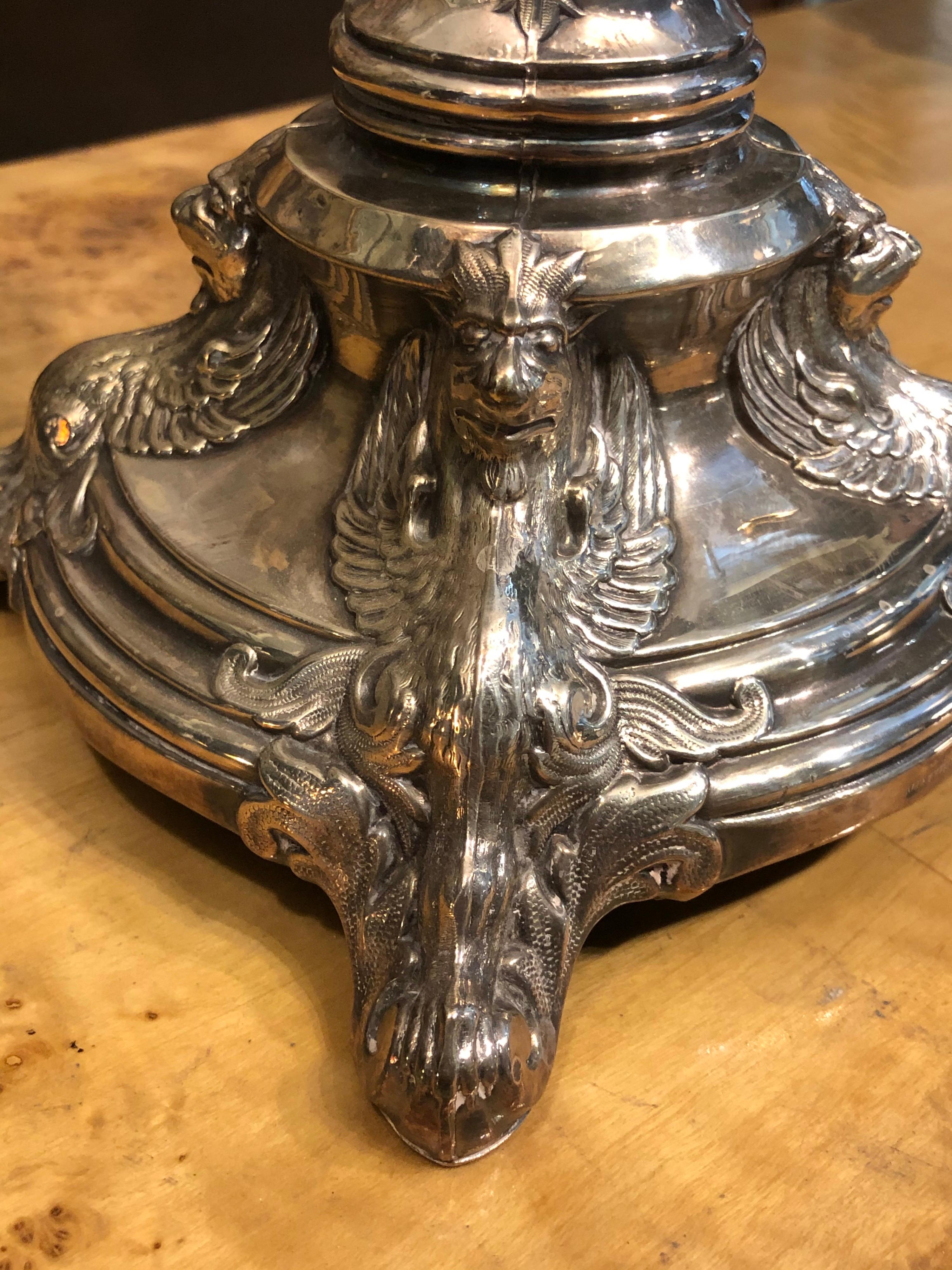 Russische versilberte Epergne von Alex Katsch, um 1900 im Zustand „Hervorragend“ in Los Angeles, CA