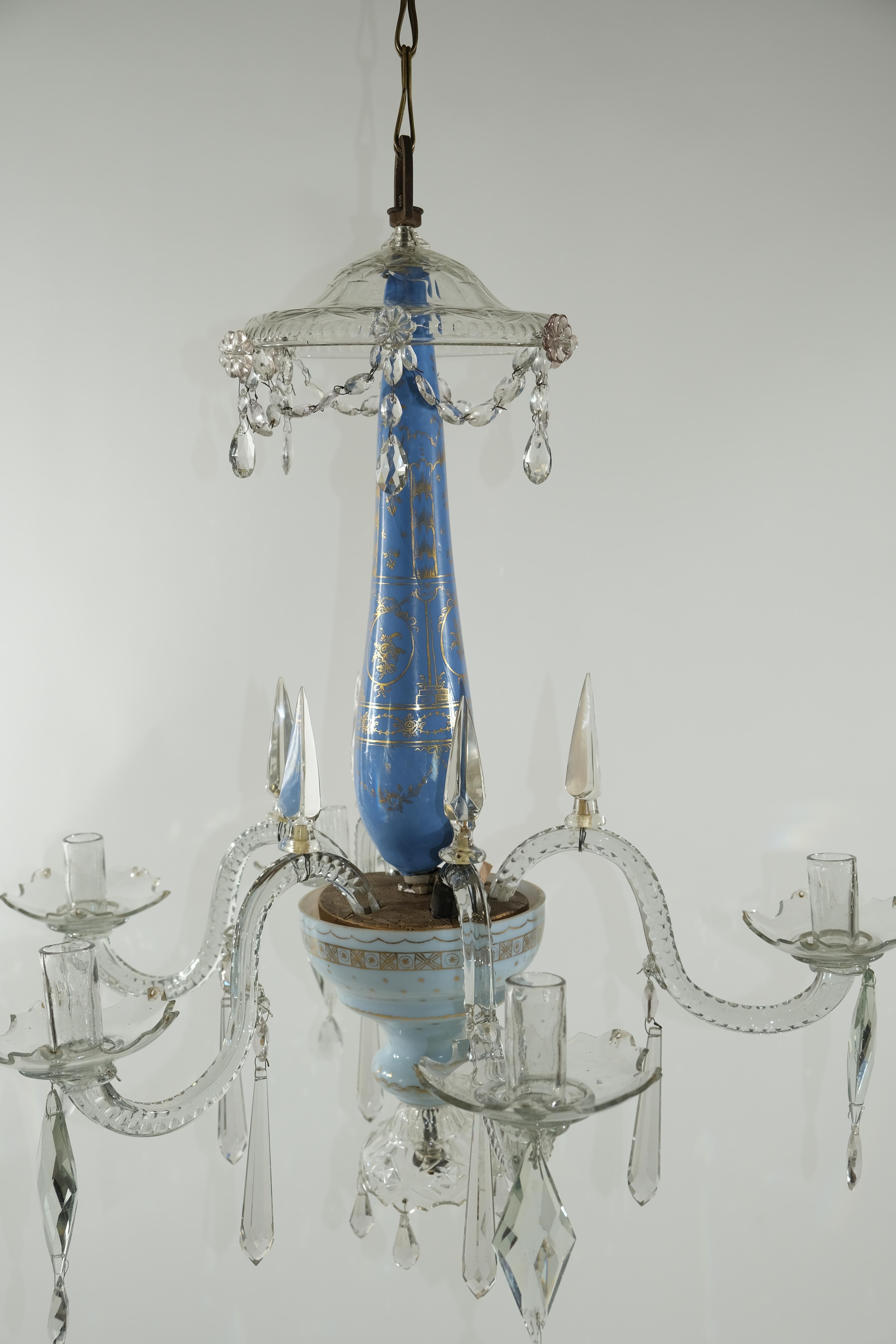 Russian Six-Light Chandelier, Late 18th C. For Sale 1