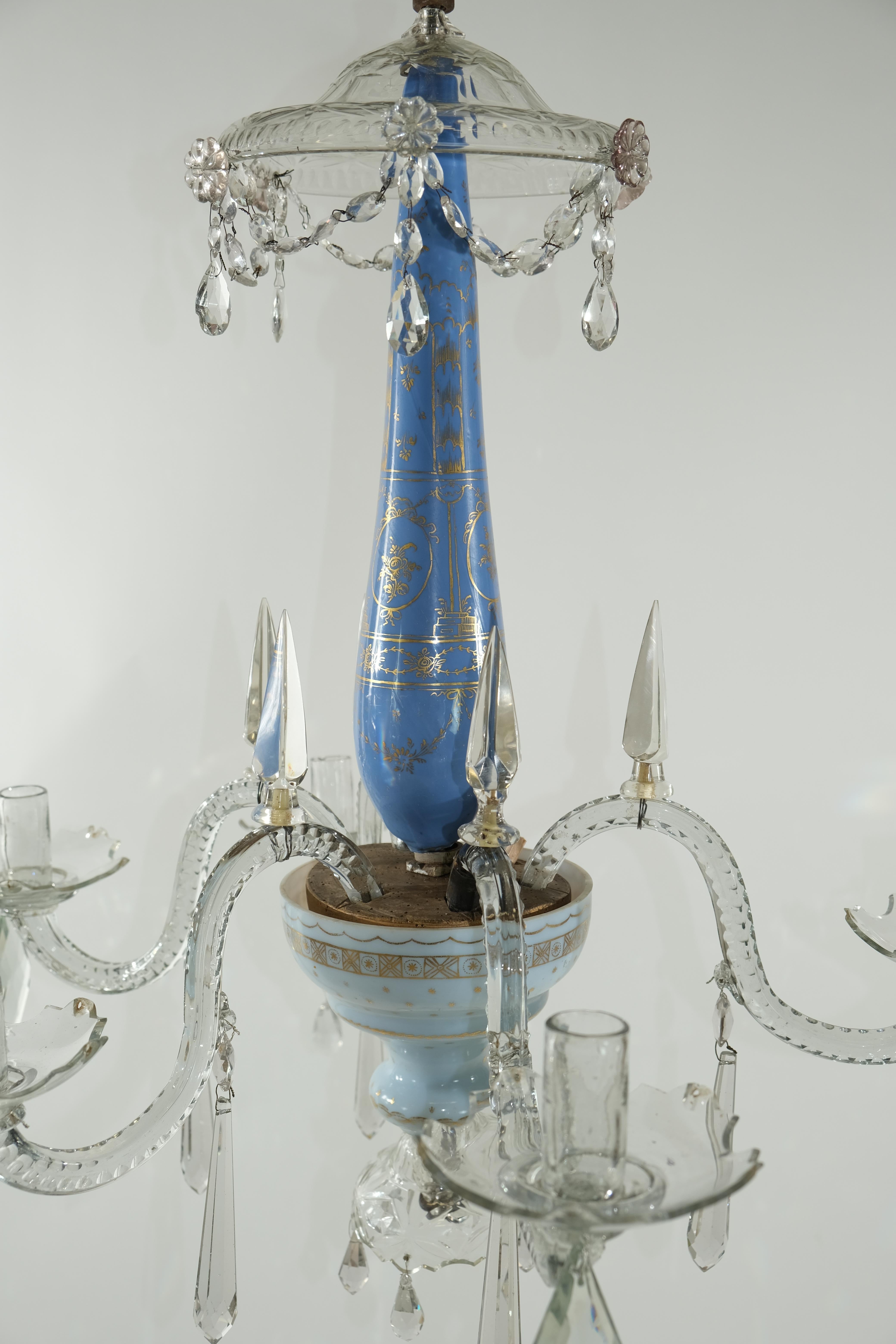 Russian Six-Light Chandelier, Late 18th C. For Sale 5