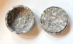 Scatola rotonda russa in marmo color pelle di tigre, inizio XX secolo