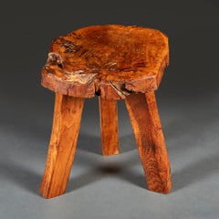 Rustic Elm Wood Stool