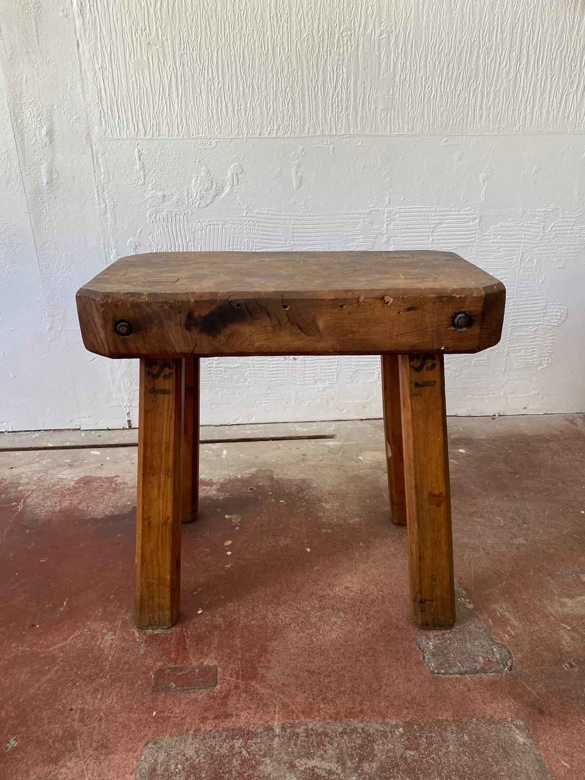 A Rustic Farmhouse Chopping Block Table For Sale 3