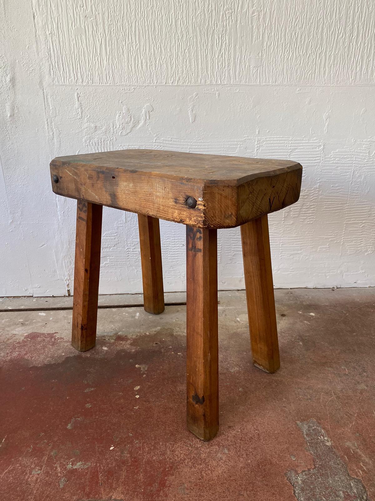 A Rustic Farmhouse Chopping Block Table For Sale 4