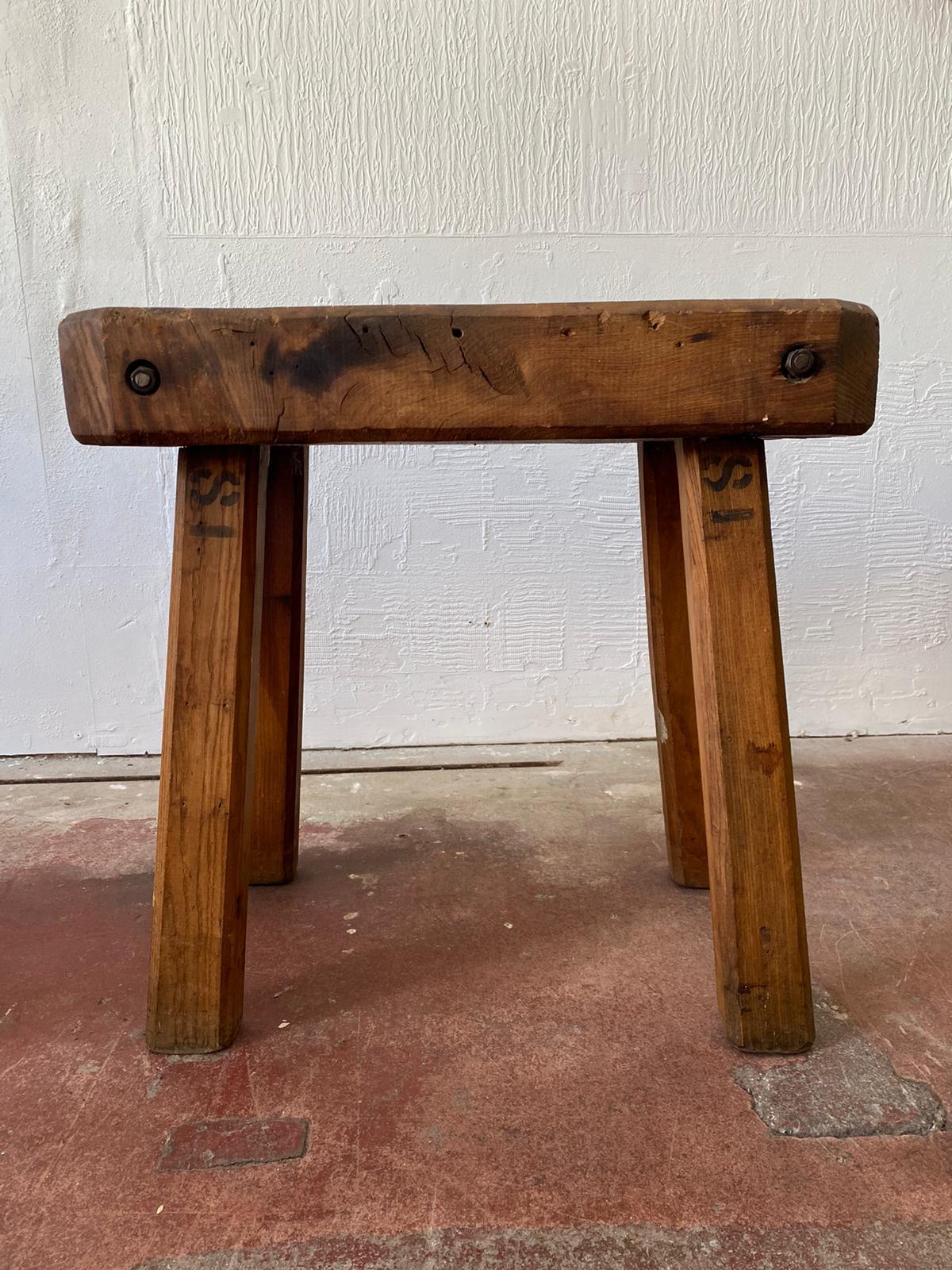 English A Rustic Farmhouse Chopping Block Table For Sale
