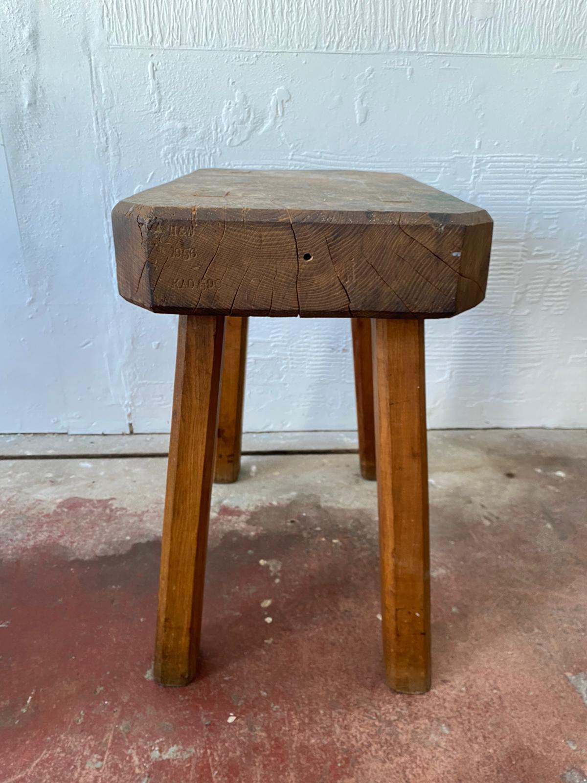 Mid-20th Century A Rustic Farmhouse Chopping Block Table For Sale