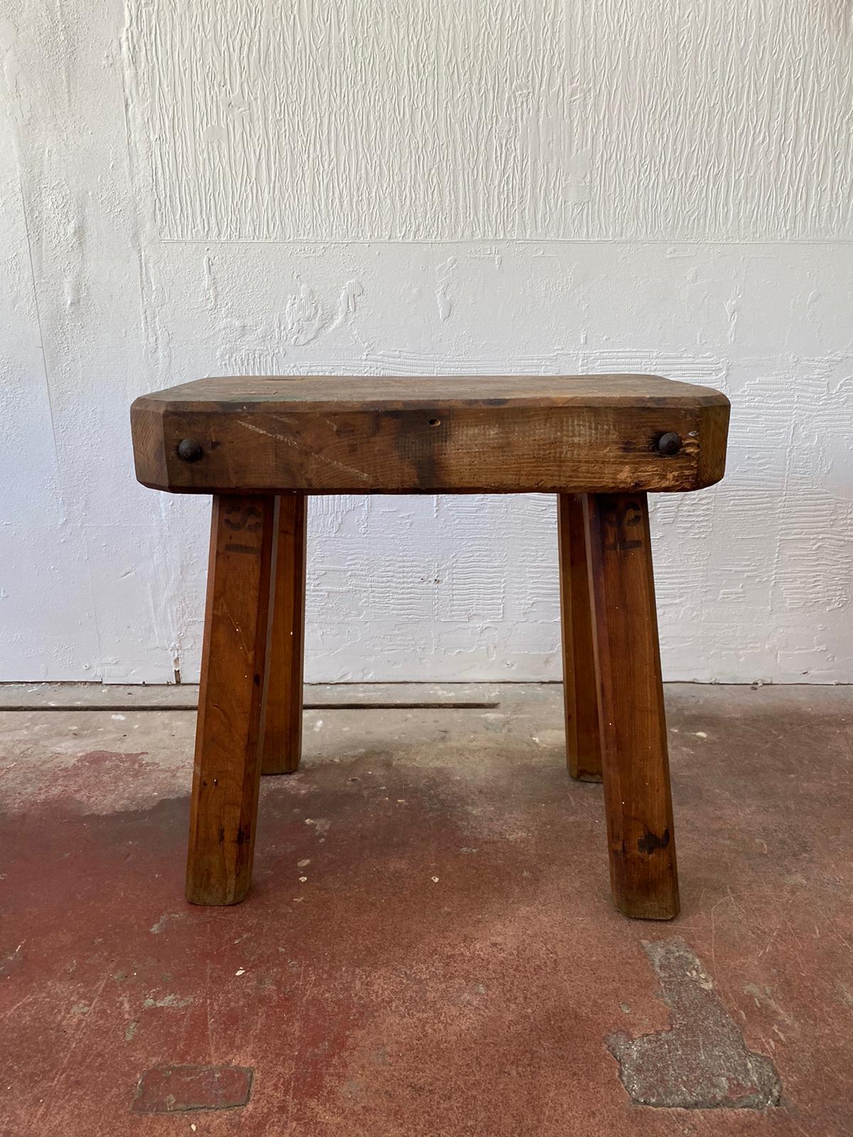 Beech A Rustic Farmhouse Chopping Block Table For Sale