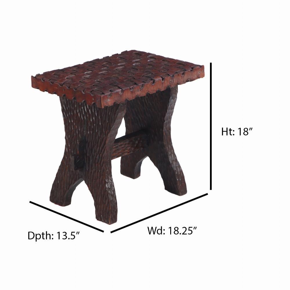 Argentine A rustic, gouge carved bench, C. 1940. For Sale