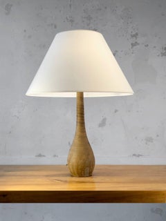 A RUSTIC MODERN BRUTALIST Ceramic TABLE LAMP from LA BORNE POTTERS, France 1970