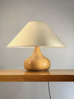 A RUSTIC MODERN BRUTALIST Elm Wood TABLE LAMP by MAISON REGAIN, France 1970