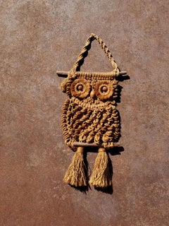 A RUSTIC MODERN BRUTALIST PRIMITIVIST Animalist OWL Wall Sculpture France 1970