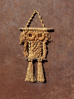 A RUSTIC MODERN BRUTALIST PRIMITIVIST Animalist OWL Wall Sculpture France 1970