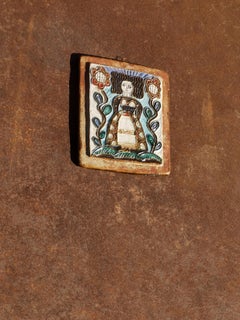 A RUSTIC MODERN Ceramic BRITTANY WOMAN PORTRAIT, France 1970