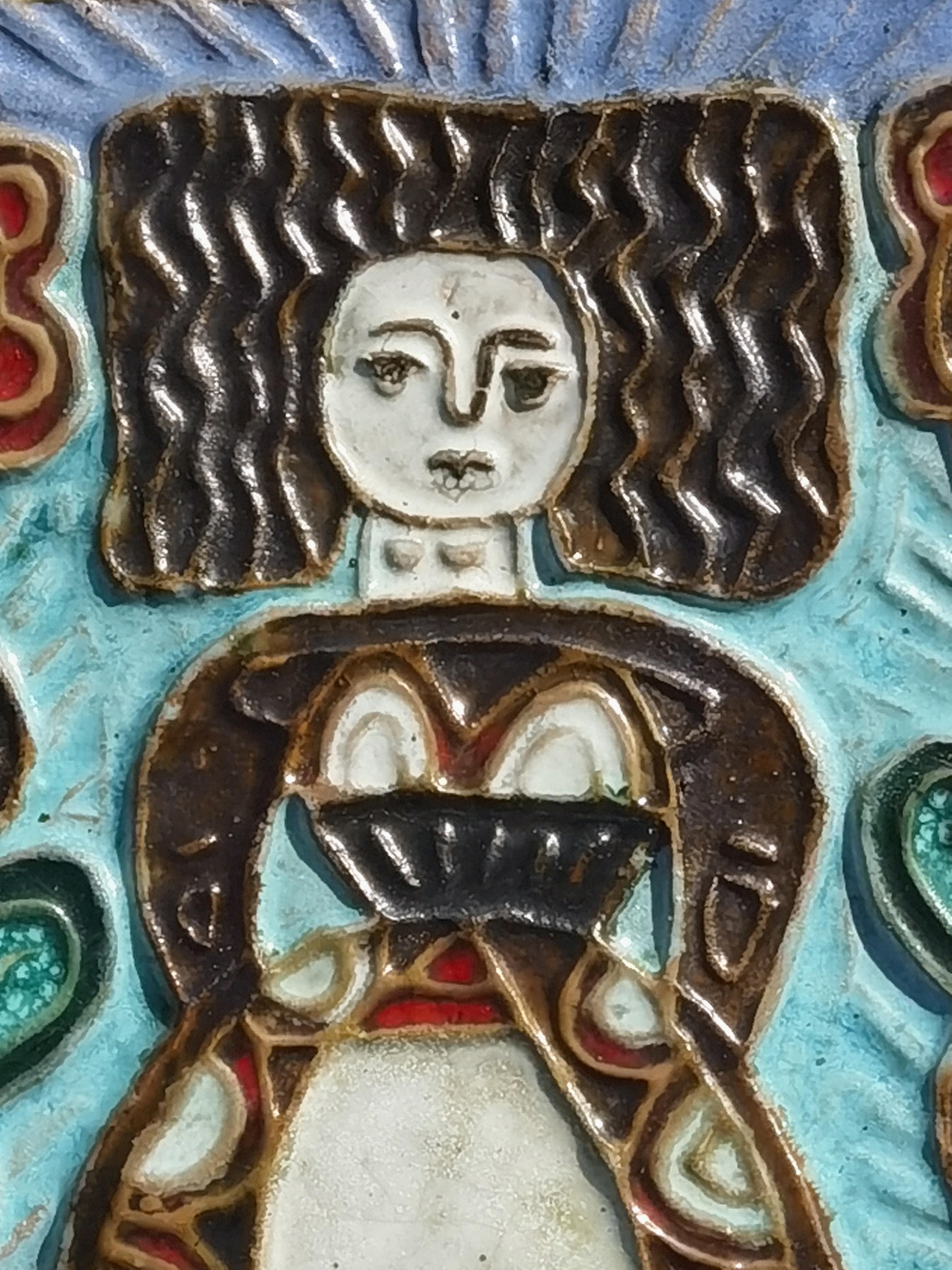 RETRATO RÚSTICO MODERNO DE MUJER EN CERÁMICA BRITÁNICA, Francia 1970 Francés en venta