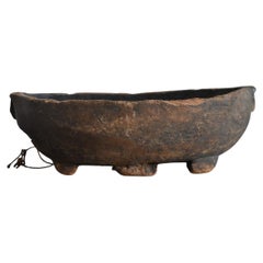 Rustic Old Wooden Bowl from Southeast Asia / a Hollow Container