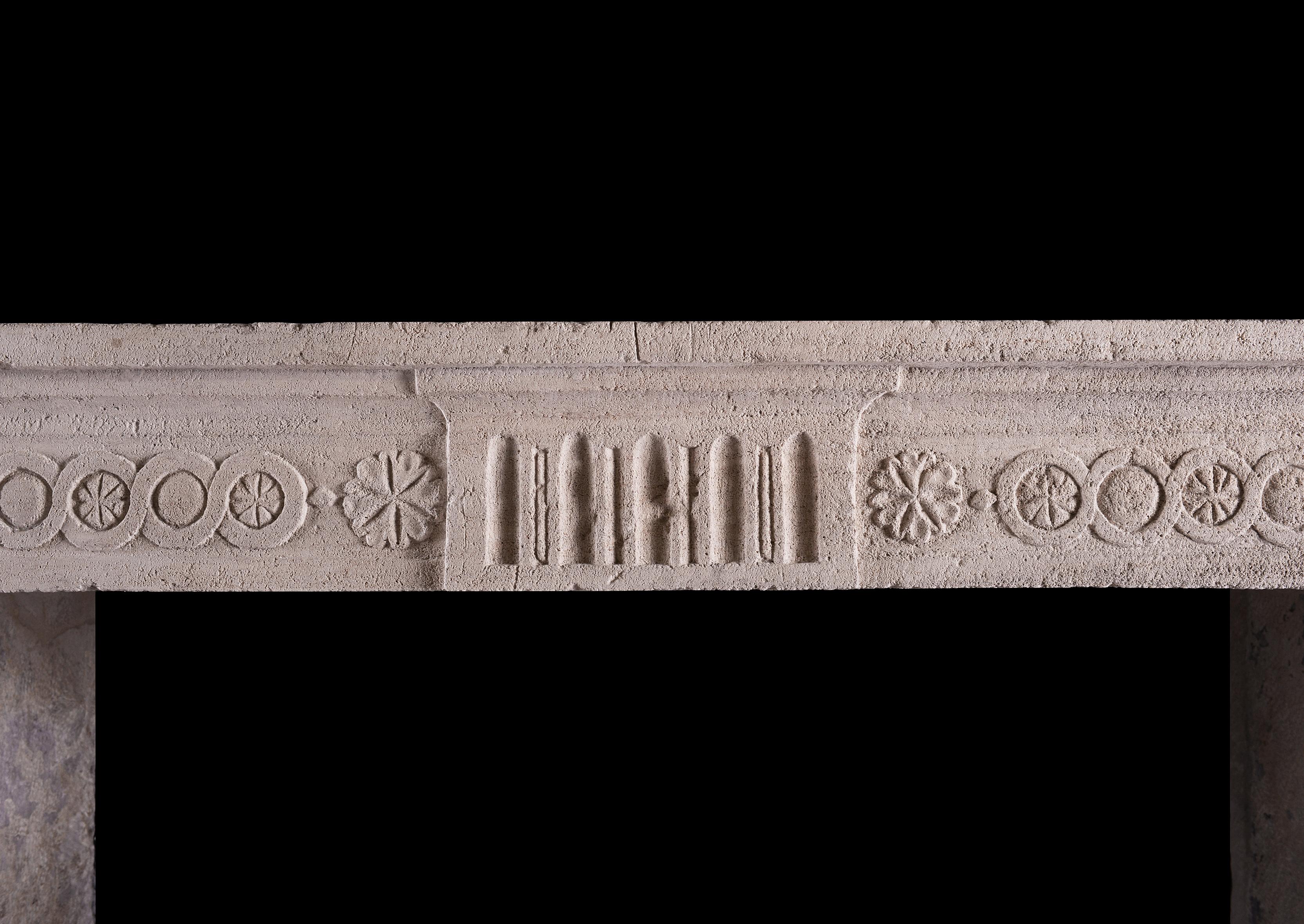 18th Century and Earlier Rustic Period Louis XVI Stone Fireplace For Sale
