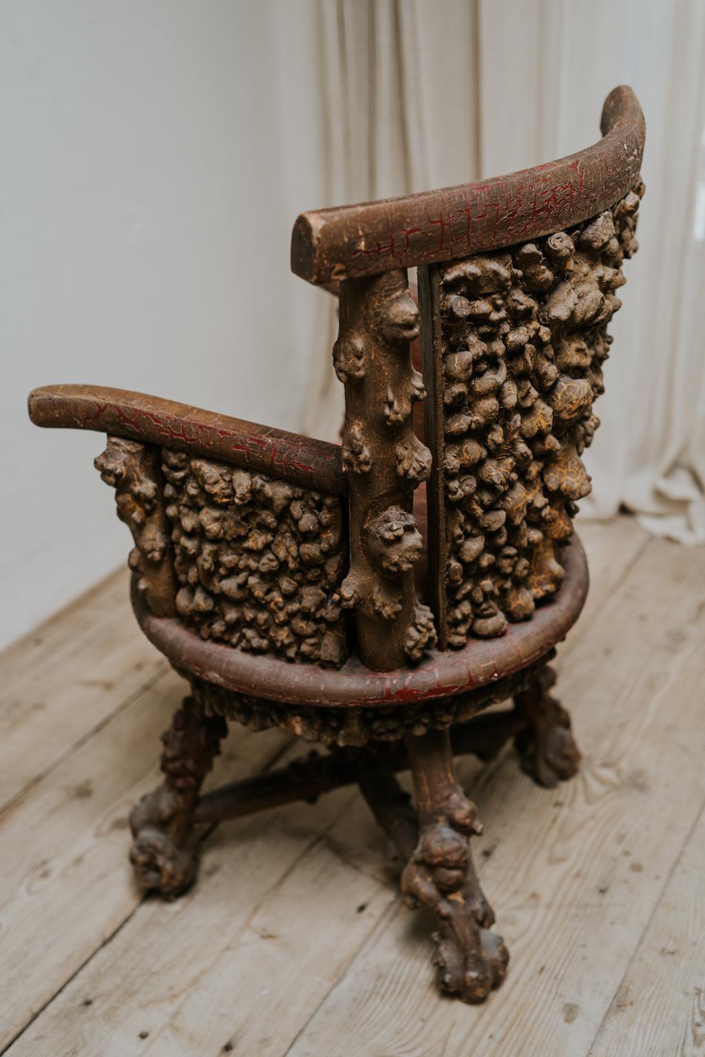 Rusticated Timber Revolving Desk Chair 7