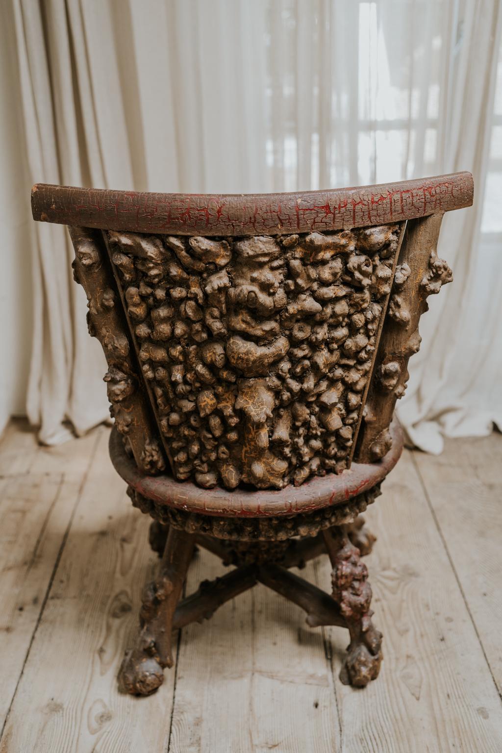 Rusticated Timber Revolving Desk Chair 10