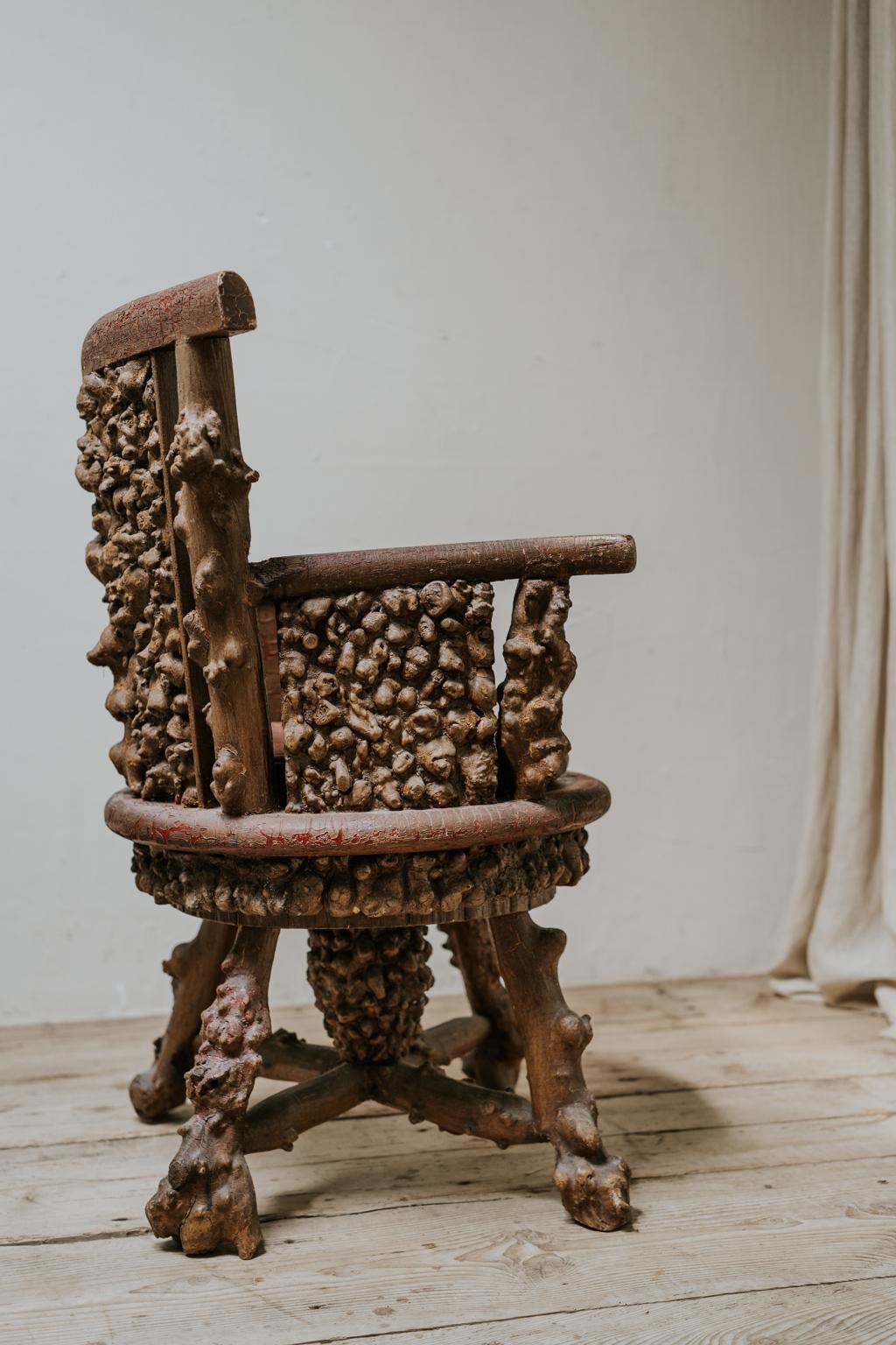 Rusticated Timber Revolving Desk Chair 11