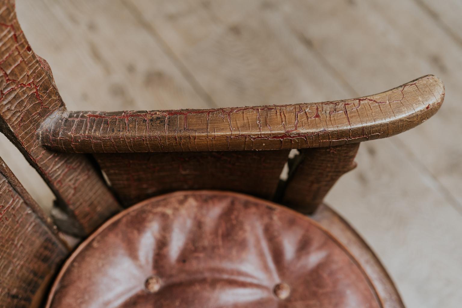 Rusticated Timber Revolving Desk Chair 1