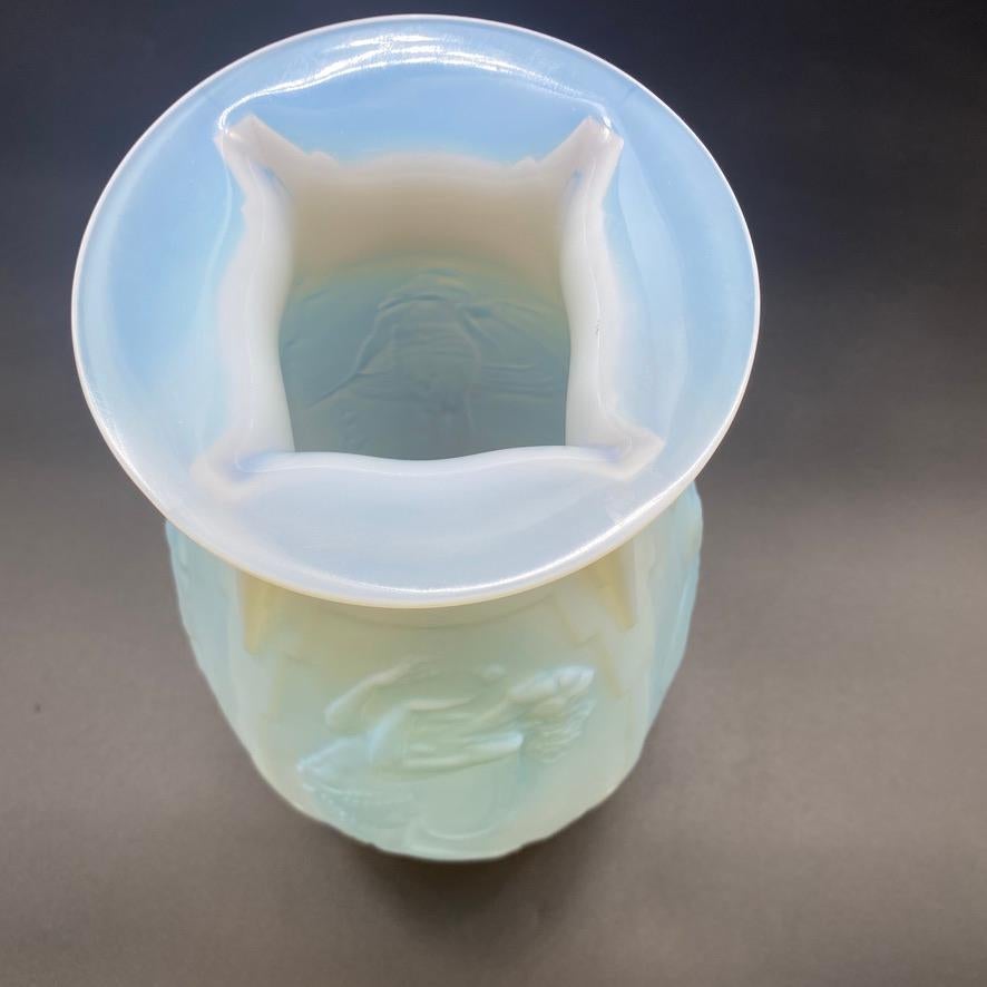 A Sabino Art Deco Frivolities Opalescent Glass Vase  1