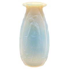 A Sabino Art Deco Frivolities Opalescent Glass Vase 