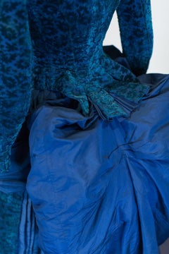 A Sac French Victorian Silk and Velvet Day Dress Circa 1885