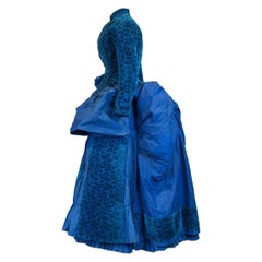 A Sac French Victorian Silk and Velvet Day Dress Circa 1885