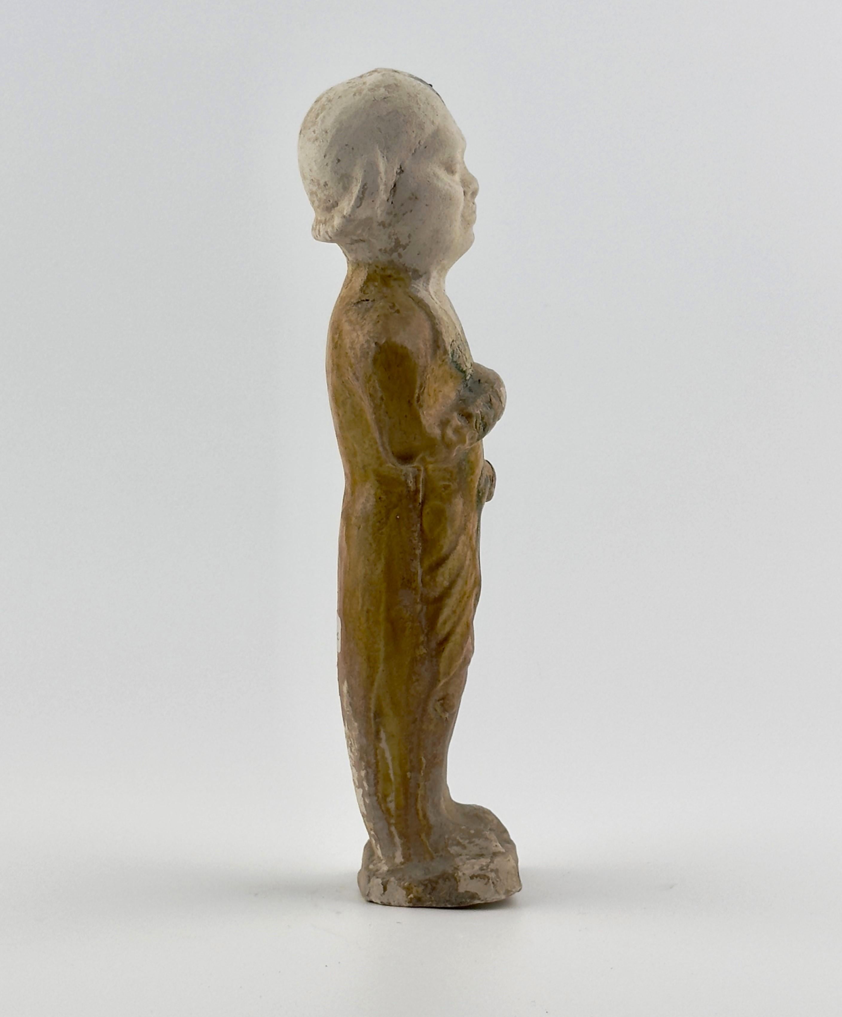 A Sancai-Glazed Pottery Figure of Guardian Mingqi, Tang Dynasty(7-8th century) In Good Condition In seoul, KR