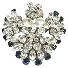 Vintage A sapphire and clear paste 'cluster' brooch, Christian Dior, Germany, 1959.