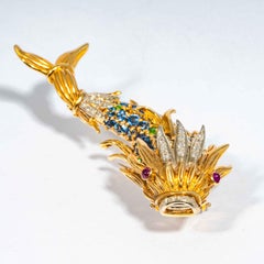 Sapphire and Diamond Fish Clip Brooch by Jean Schlumberger, Tiffany & Co.
