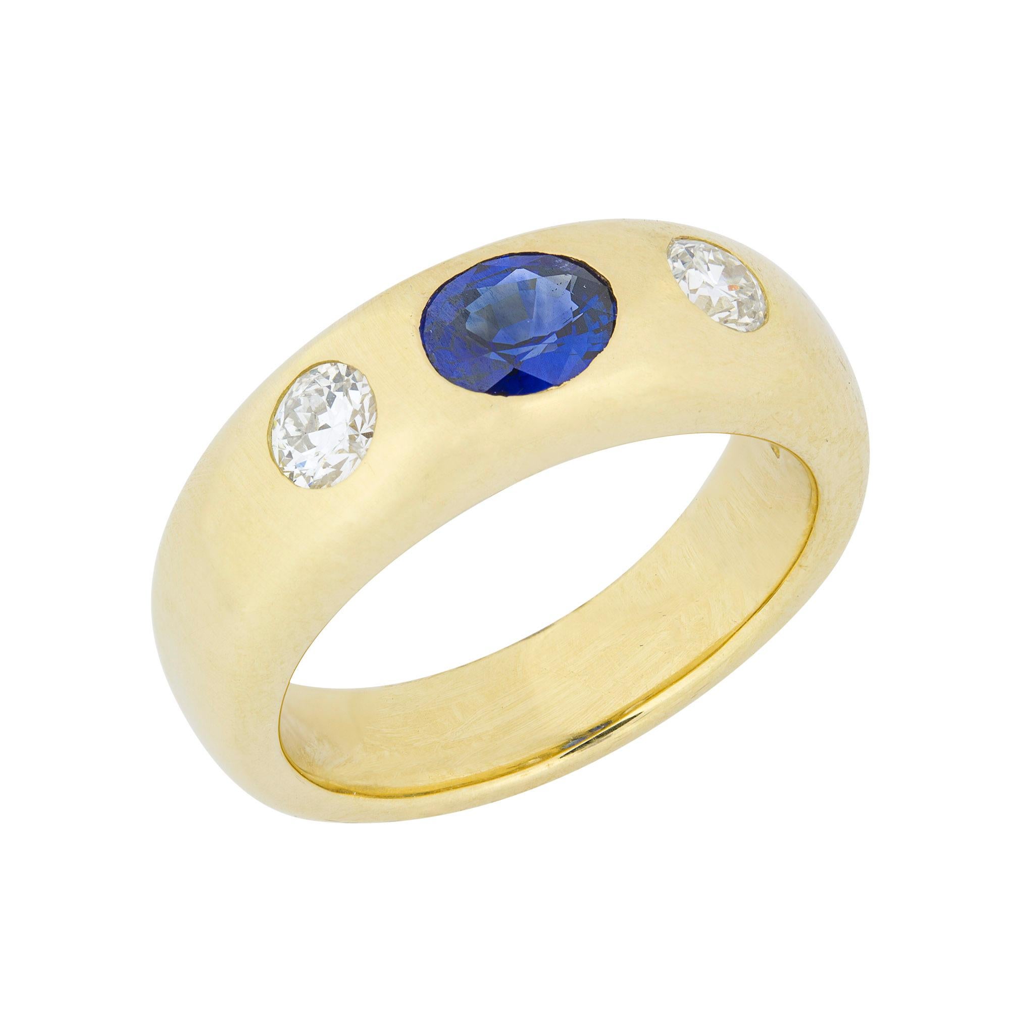 Zigeunerring mit Saphir und Diamant aus Gold (Moderne)