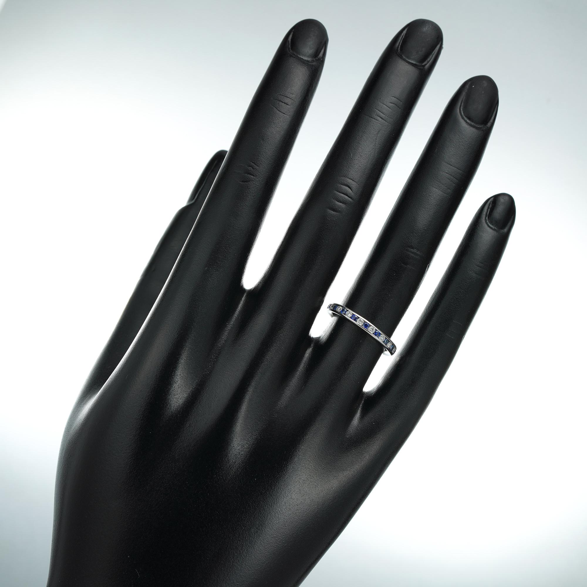 Women's or Men's Sapphire and Diamond Half-Eternity Ring