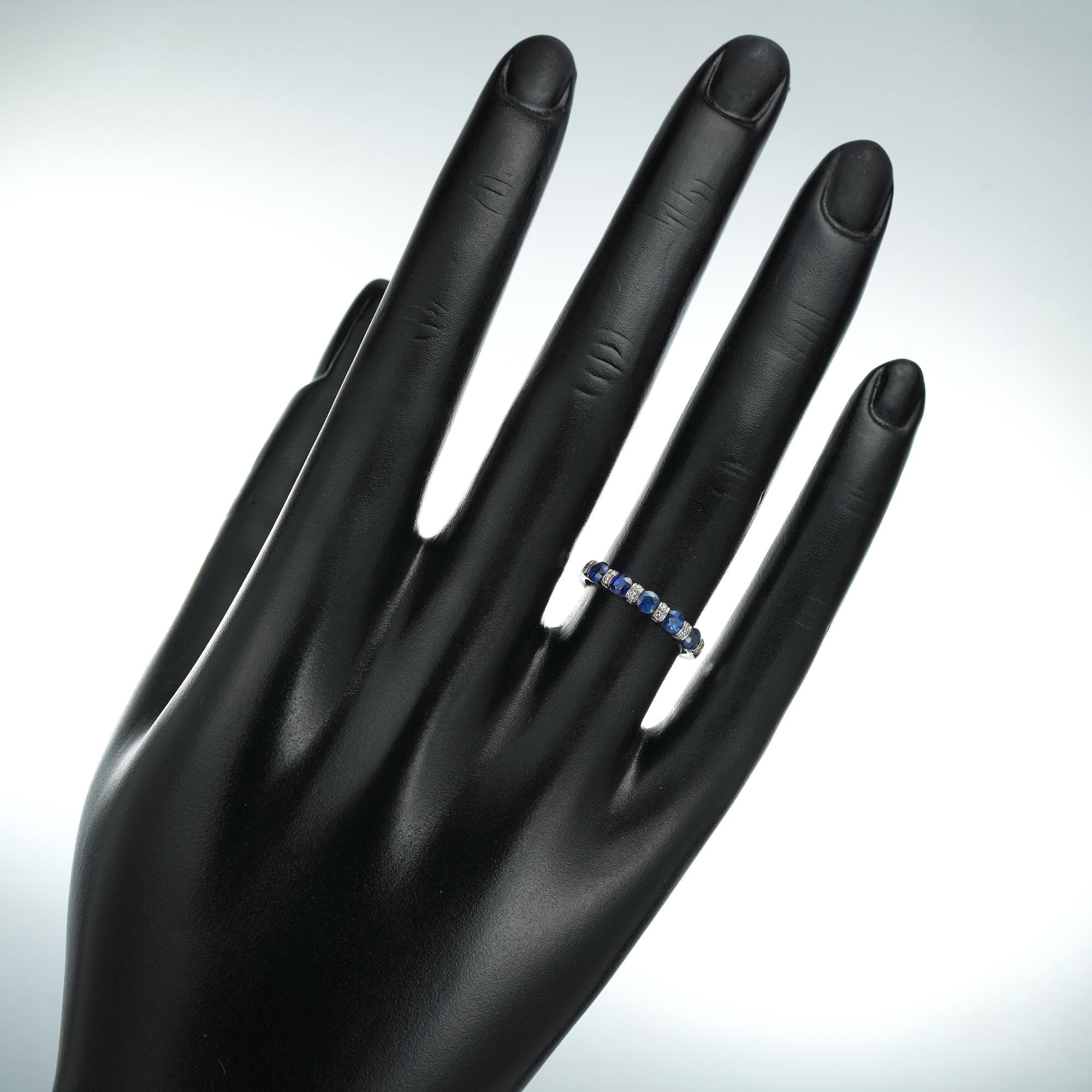 Women's or Men's Sapphire and Diamond Half Eternity Ring