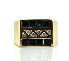 Sapphire and Diamond Men's Ring