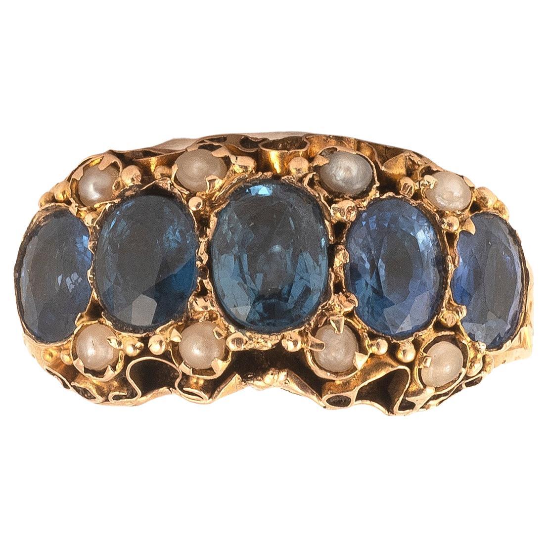 Sapphire Five-Stone Ring For Sale
