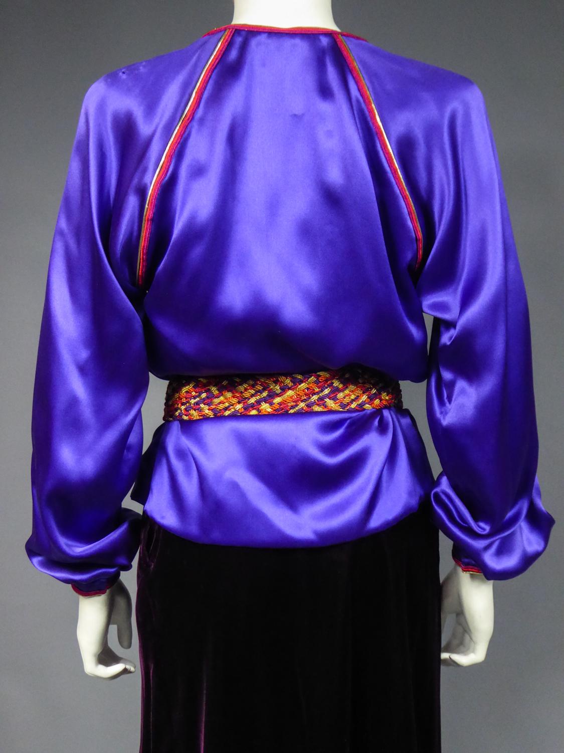 A Satin Blouse and Velvet Skirt Set by Yves Saint Laurent Couture Circa 2000 10