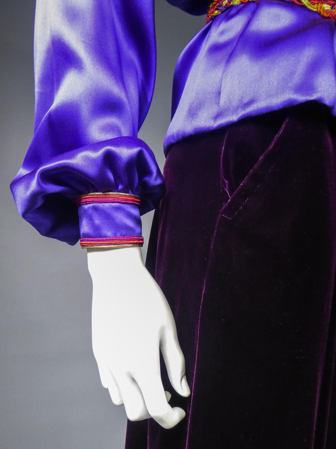 A Satin Blouse and Velvet Skirt Set by Yves Saint Laurent Couture Circa 2000 11