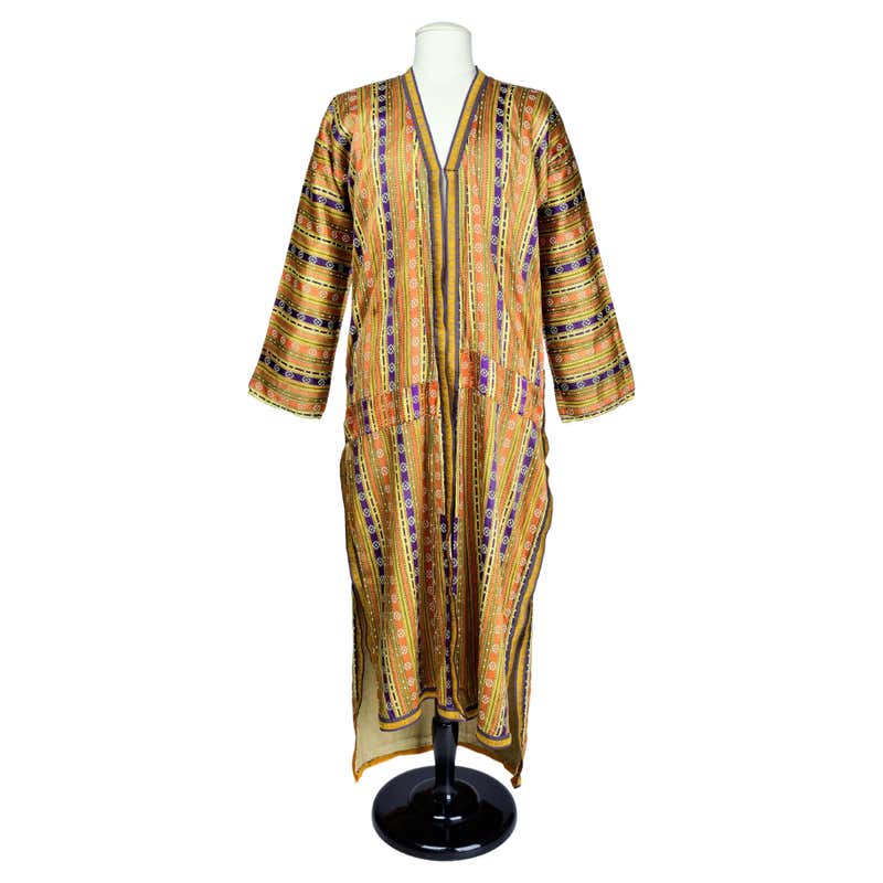 1875 Dramatic Sleeve and Watteau Back Robe Déshabillé In Victorian ...