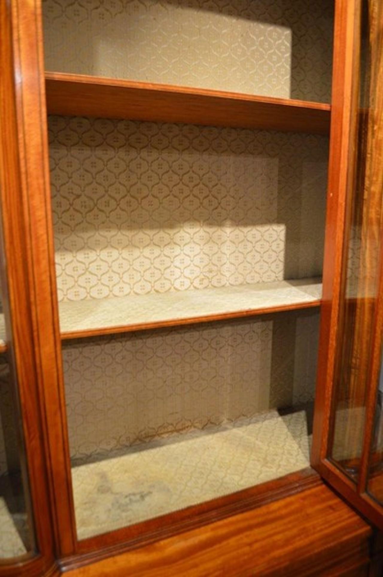 Satinwood Edwardian Period Serpentine Antique Display Cabinet by Maple & Co. 4