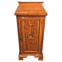 Satinwood Marquetry Inlaid Edwardian Period Antique Bedside Cabinet