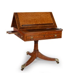 A Satinwood Reading and Writing Table with Campaign Features, Possibly Irish