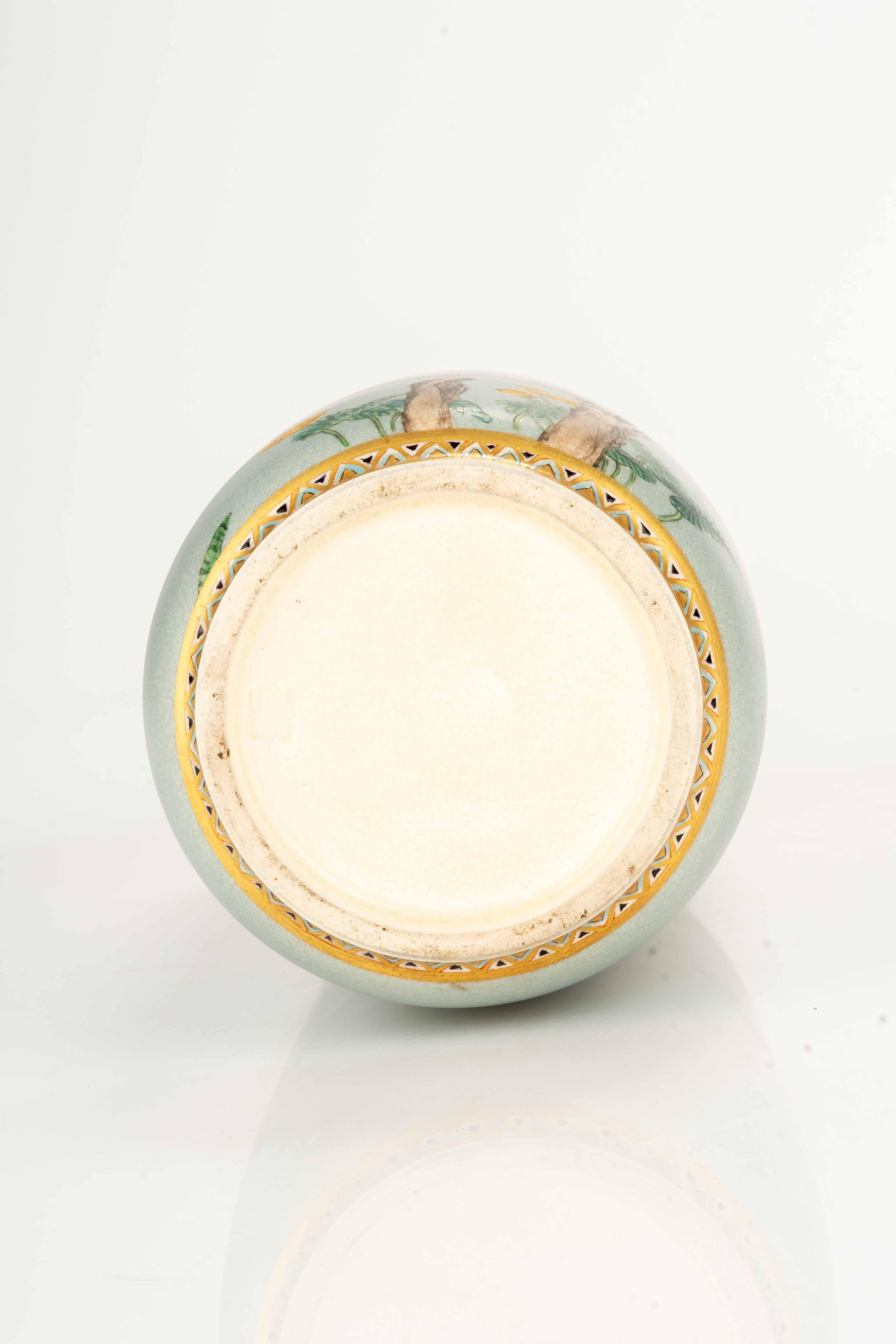 Ceramic A Satsuma Vase Depicting A Group Of Carp Swimming In A Stream For Sale