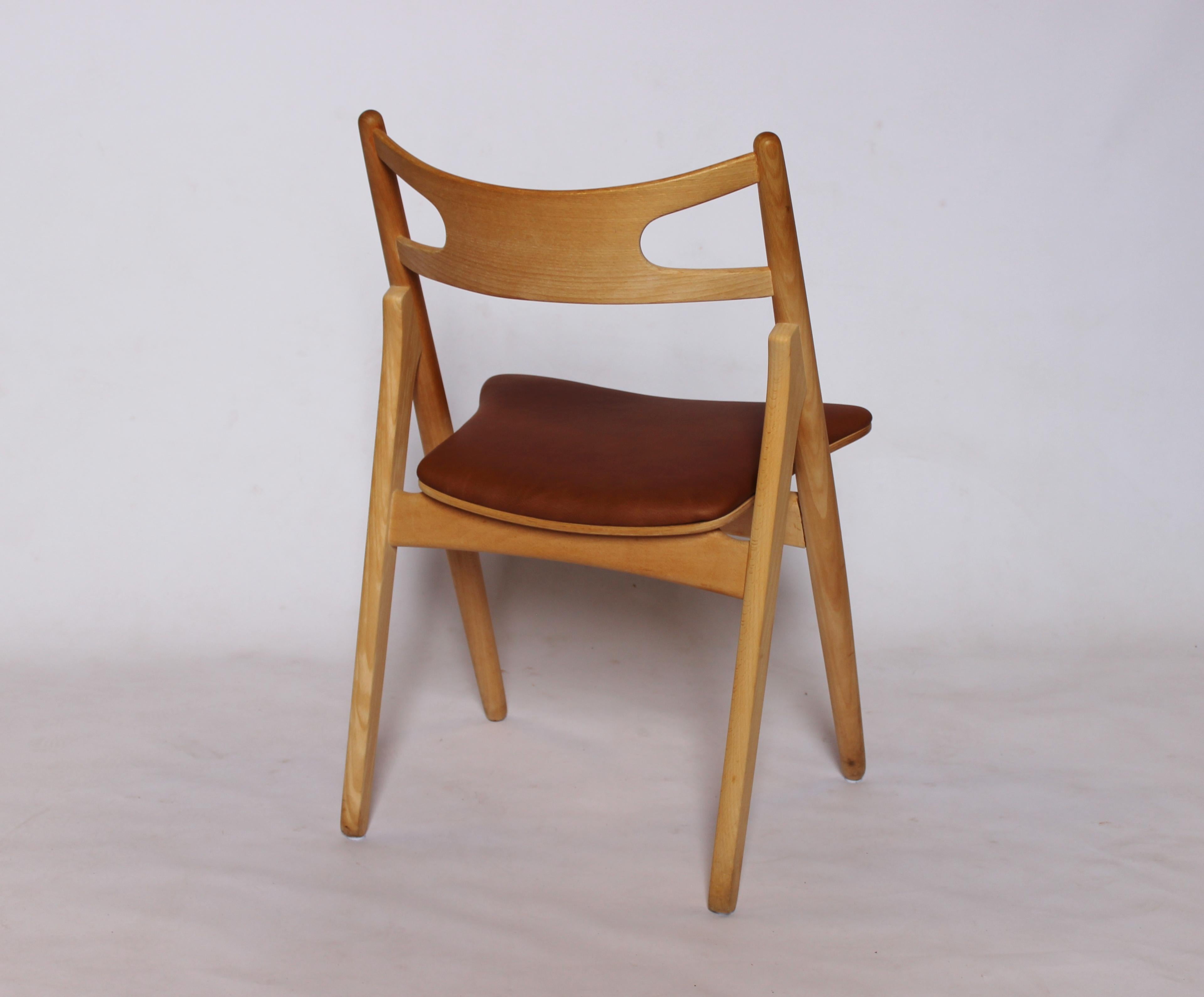 Scandinavian Modern Sawbuck Chair, Model CH29, in Beech by Hans J. Wegner, 1970s